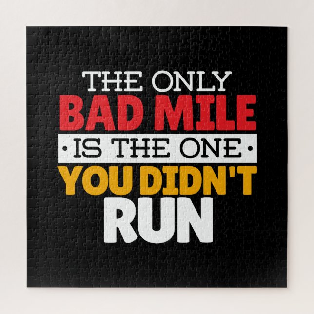 Runner - Funny Bad Mile Running Quote Jigsaw Puzzle (Vertical)