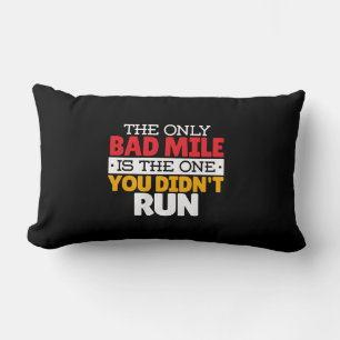 Runner - Funny Bad Mile Running Quote Lumbar Pillow