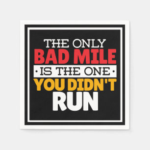 Runner - Funny Bad Mile Running Quote Napkins