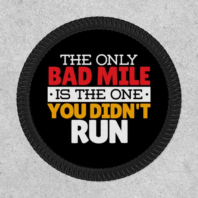 Runner - Funny Bad Mile Running Quote Patch (Front)
