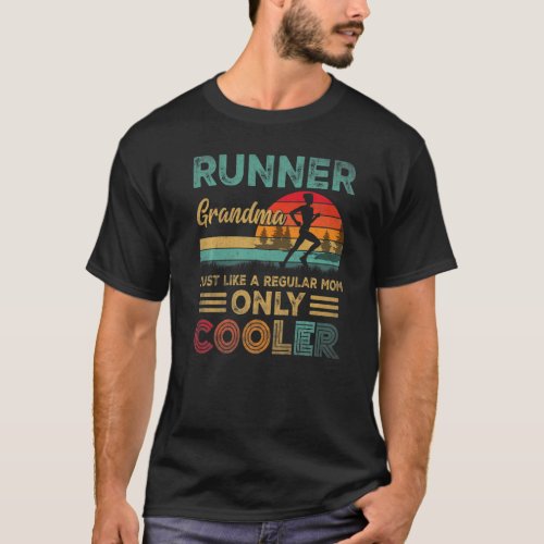 Runner Grandma  Marathon Running Jogging Mothers  T_Shirt