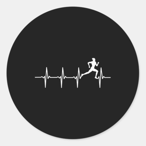 Runner Hebeat For Runners Joggers Classic Round Sticker