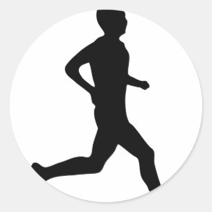 runner icon classic round sticker