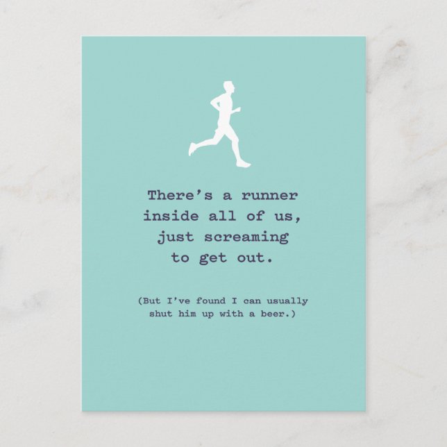 Runner Inside Us / Shut Him Up with a Beer Postcard (Front)