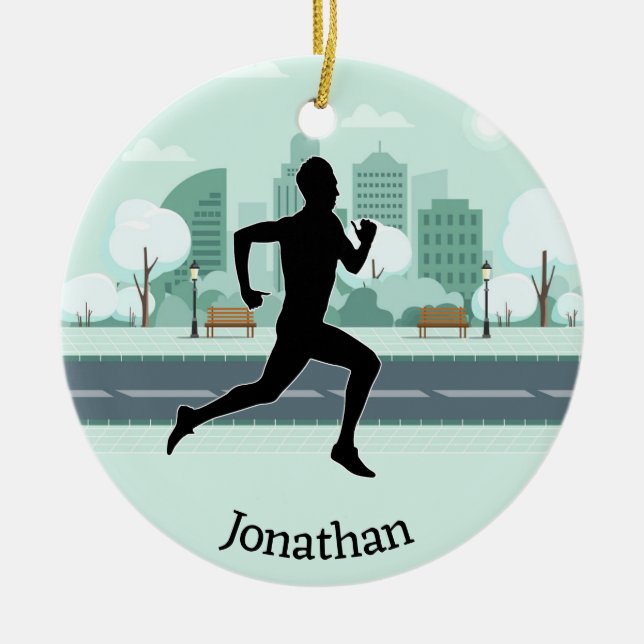 Runner Jogger Ornament (Front)
