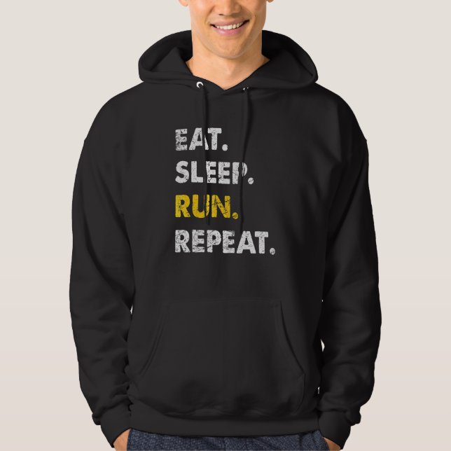 Runner Jogging Eat Sleep Run Repeat Hoodie (Front)