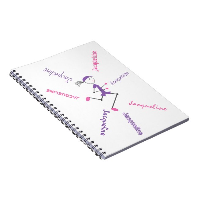 Runner Lady Pink Purple Personalized Notebook (Right Side)