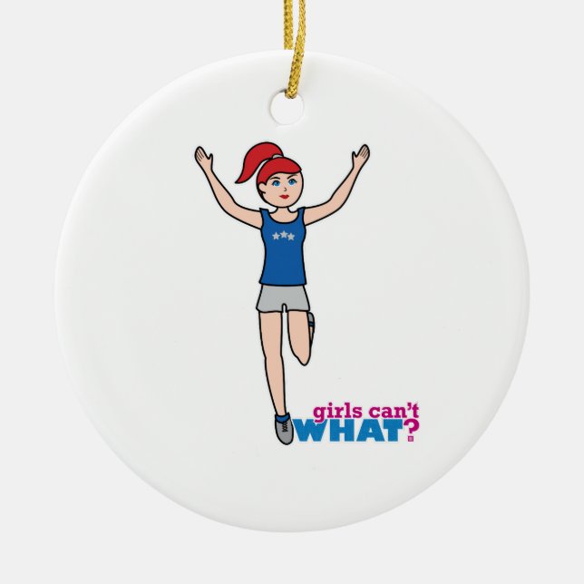 Runner - Light/Red - No Finish Line Ceramic Ornament (Front)