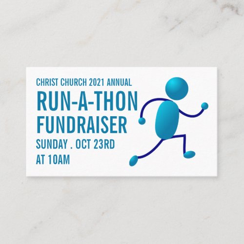Runner Logo Charity Run_Walk_a_Thon Event Business Card