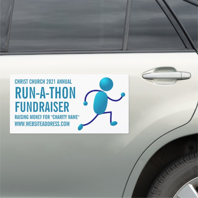 Runner Logo, Charity Run-Walk-a-Thon Event Car Magnet (In Situ)