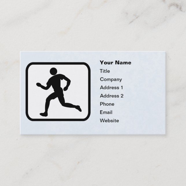 Runner Logo Customizable Template Business Card (Front)