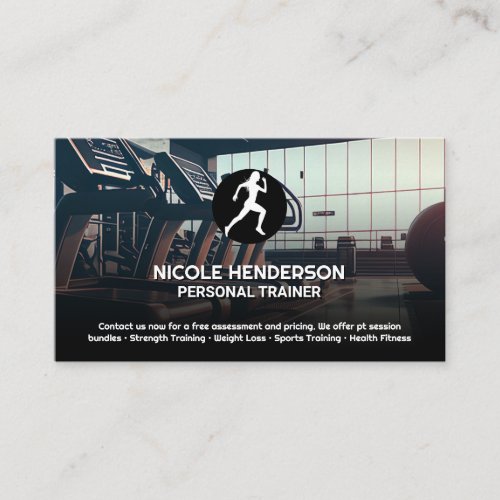 Runner Logo  Treadmill  Modern Gym  Business Card