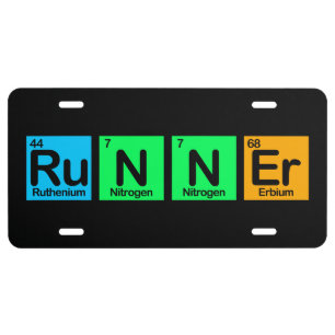 Runner Made of Elements License Plate