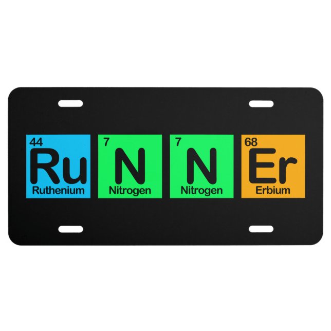 Runner Made of Elements License Plate (Front)