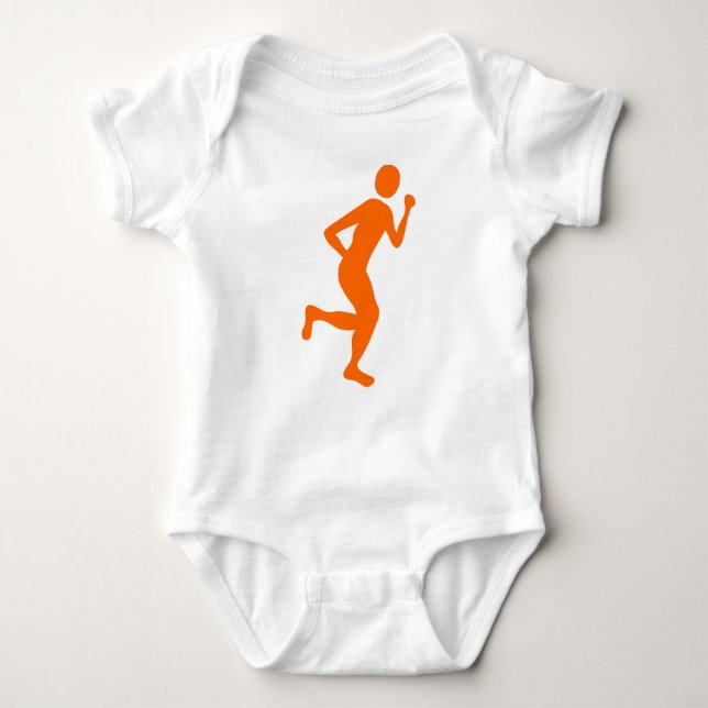 Runner (Male) - Orange Baby Bodysuit (Front)