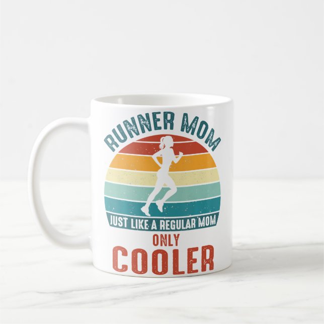Runner Mom Cool Running Girl Future Marathon Mothe Coffee Mug (Left)