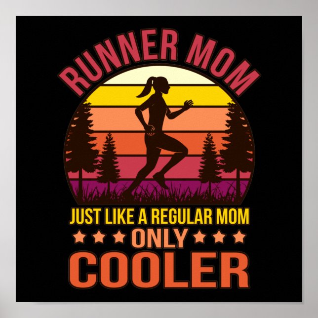 Runner Mom Definition Half Marathon Running Lover Poster (Front)
