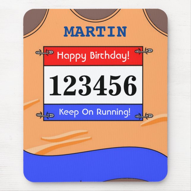 Runner Orange Vest  Mouse Mat (Front)