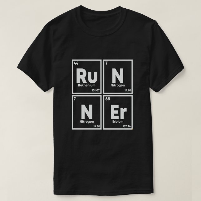 Runner Periodic Table Marathon Runners Science T-Shirt (Design Front)