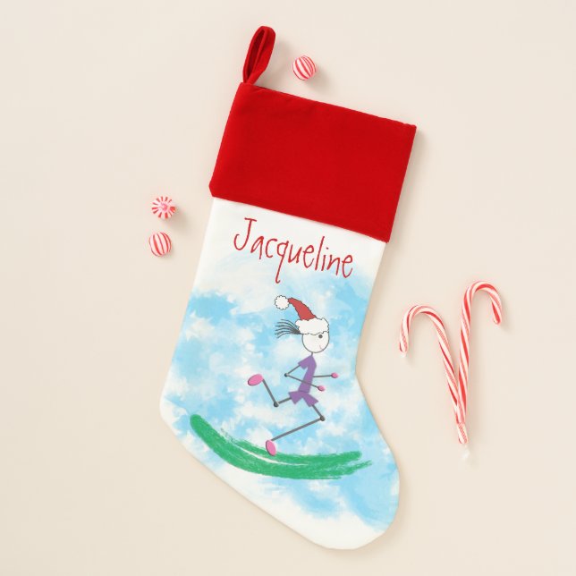 Runner PERSONALIZED © Christmas Holiday Lady Christmas Stocking (Front)