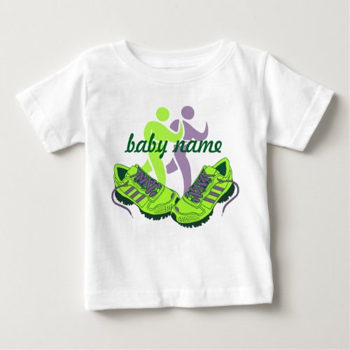 Runner Personalized Name Baby T_Shirt