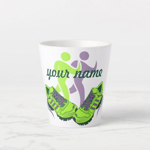 Runner Personalized Name Latte Mug