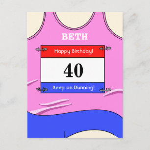 Runner Pink Postcard