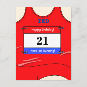 Runner Red Postcard