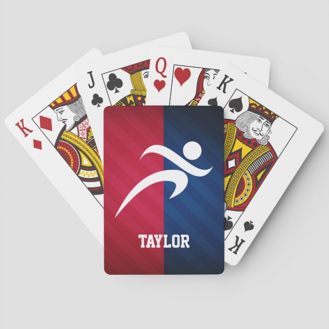 Runner; Red, White, and Blue Poker Cards (Back)