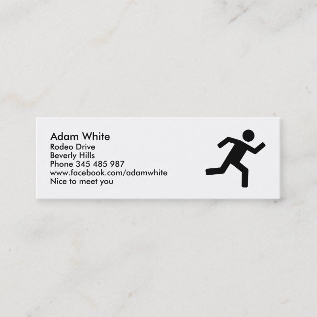 Runner - running mini business card (Front)