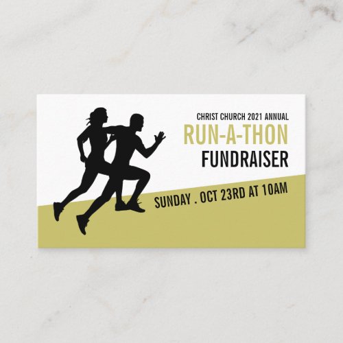 Runner Silhouette Charity Run_Walk_a_Thon Event Business Card