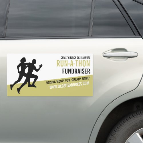 Runner Silhouette Charity Run_Walk_a_Thon Event Car Magnet