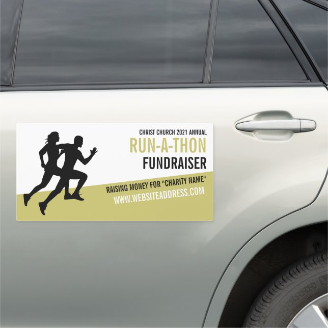 Runner Silhouette, Charity Run-Walk-a-Thon Event Car Magnet (In Situ)