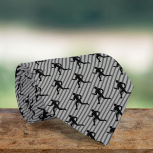 Runner - Silhouette of Running Guy - Fitness Theme Neck Tie