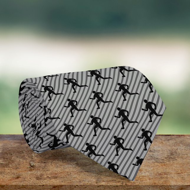Runner - Silhouette of Running Guy - Fitness Theme Neck Tie (Creator Uploaded)
