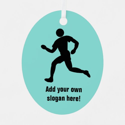 Runner Silhouette _ running theme on your color Me Metal Ornament