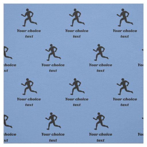 Runner Sports Pattern - custom text - any color Fabric