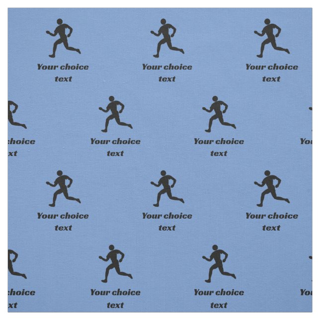 Runner Sports Pattern - custom text - any color Fabric (Swatch)