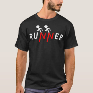 Runner Stick Figure Run Running Funny 5k Runners M T-Shirt