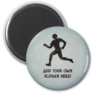 Runner theme for motivational slogan - metal look  magnet