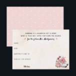 Runner Theme Pink Sneaker Floral Wedding Advice Card<br><div class="desc">Personalize this watercolor look floral and sneakers runner themed bridal shower wedding advice card with the bride to be's future name. Guest will be delighted to add their marital wisdom to these charming cards. Celebrate the bride-to-be with this beautiful, hand painted look vintage runner-themed design. Elegant, dusty rose pink florals...</div>