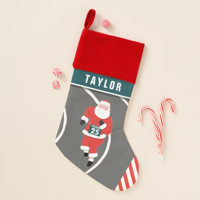 Runner Track & Field Running Christmas Stocking (Front)