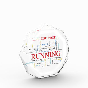 Runner with Words Personalized Acrylic Award