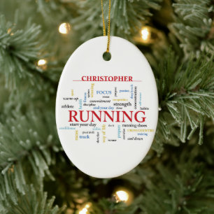 Runner with Words Personalized Ceramic Ornament