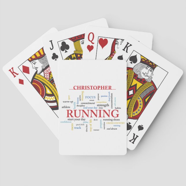 Runner with Words Personalized Poker Cards (Back)