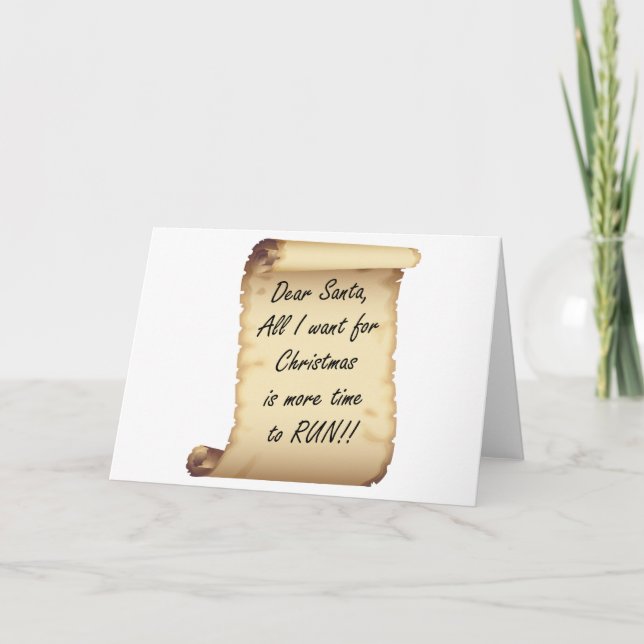 RunnerChick Dear Santa Holiday Card (Front)