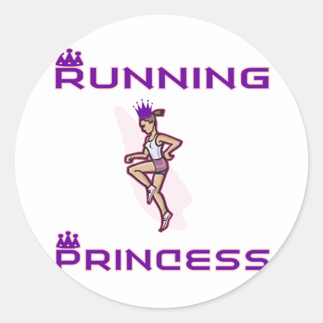 RunnerChick Princess Classic Round Sticker (Front)