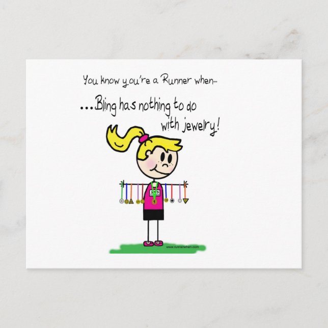 Runner's Bling Postcard (Front)
