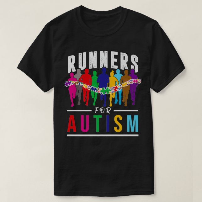 Runners For Autism Autism Awareness Run Race T-Shirt (Design Front)