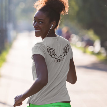 Runners Let's Fly Winged Running Shoe Track Womens T-shirt by SoccerMomsDepot at Zazzle